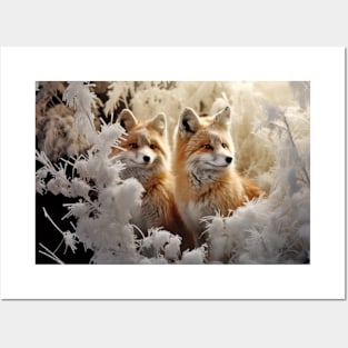 Fox Animal Wildlife Wilderness Colorful Realistic Illustration Posters and Art